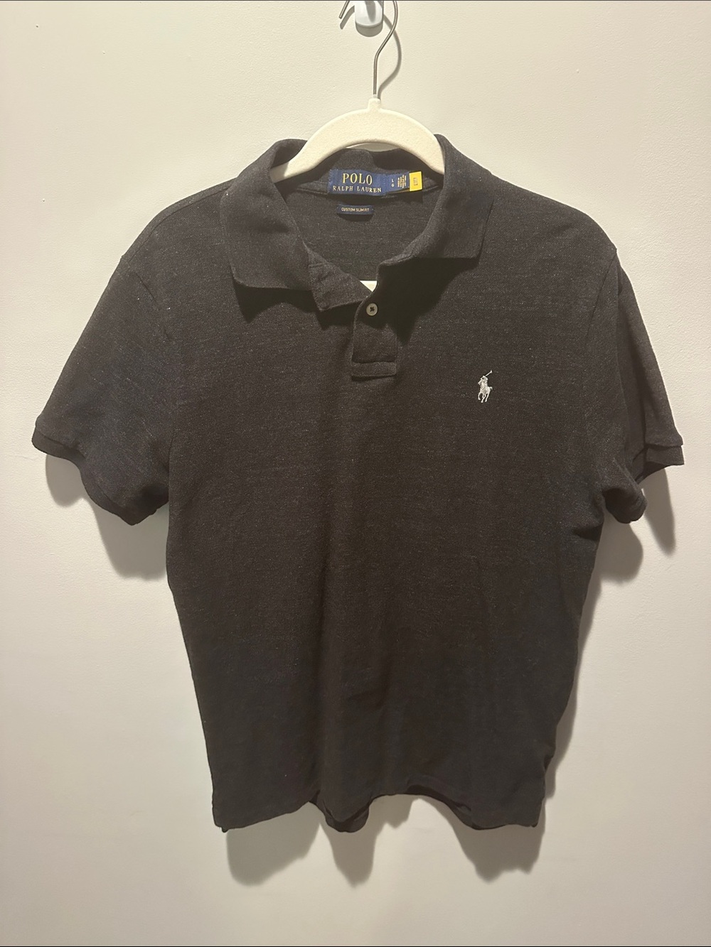 Polo by Ralph Lauren Charcoal Short-Sleeve Cotton Polo